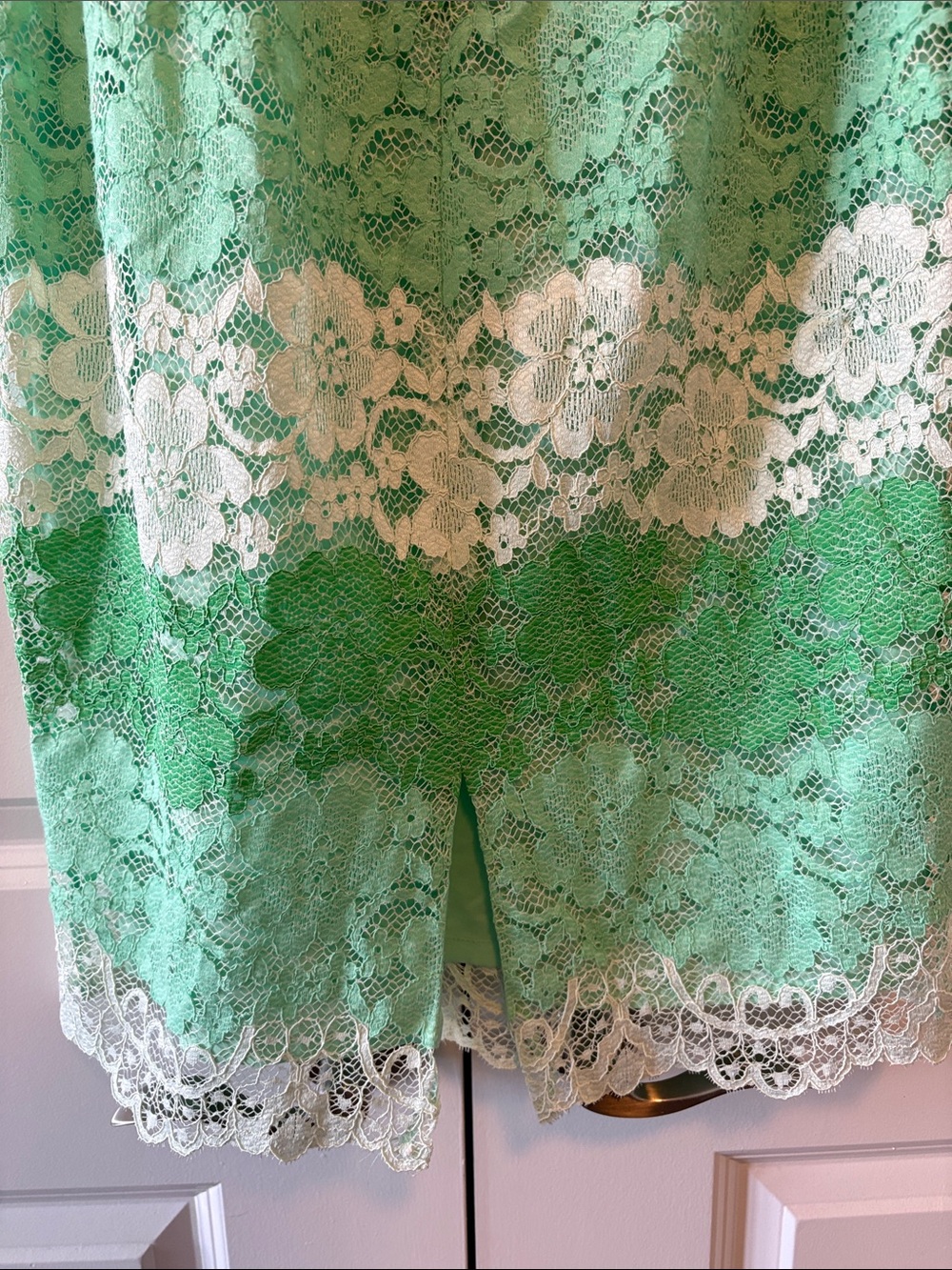 New York & Company Mint Green and White Lace Midi Dress - Picture 4 of 6